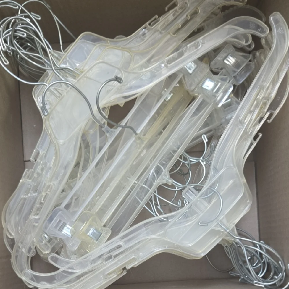 Clear Plastic Hangers with Metal Hooks